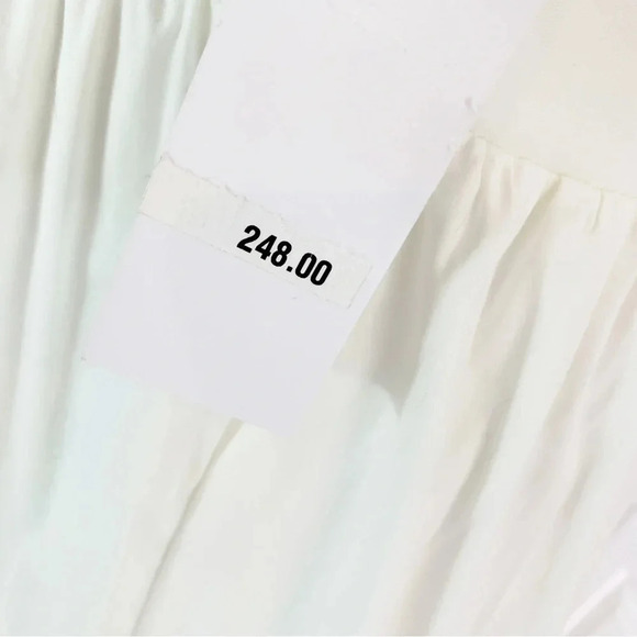 NWT Reformation East White Organic Cotton Tiered Midi Dress Size L - Picture 11 of 16